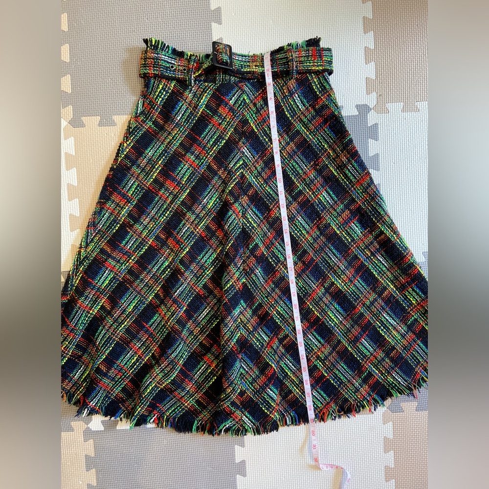 Zara tweed plaid A-Line Skirt - Multicolor - Picture 2 of 4